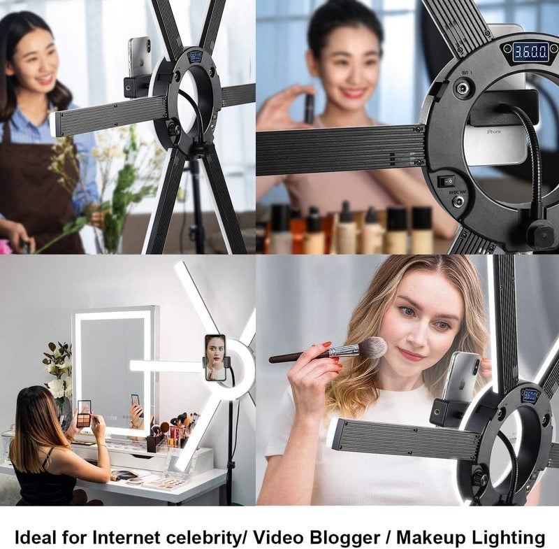 GVM Great Video Maker 600S LED Ring Light, 90W Dimmable Led Video Light Kit with Detachable Light Bars, Photography Lighting Led Video Lighting Kit for Live Broadcast, YouTube, CRI 97+ 3200K-5600K - Image 2